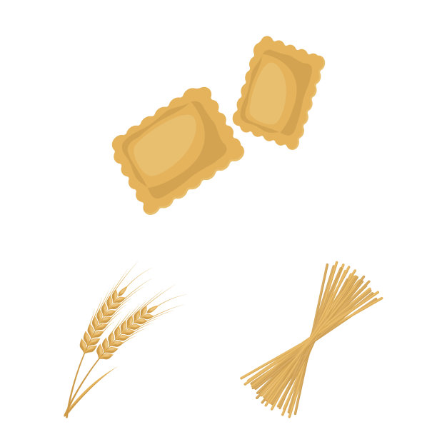 意大利面卡通图标的类型集合图片下载