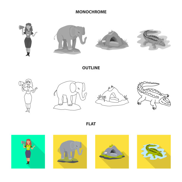 孤立对象的自然和乐趣符号集图片下载