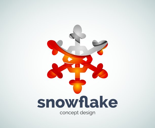 圣诞雪花标志模板图片下载