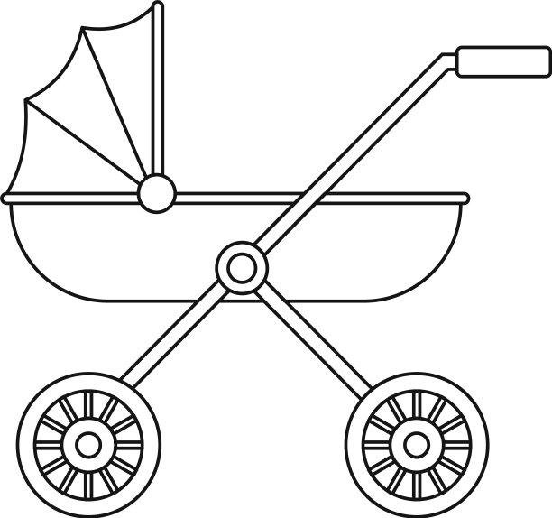 品牌婴儿车图标轮廓风格图片下载