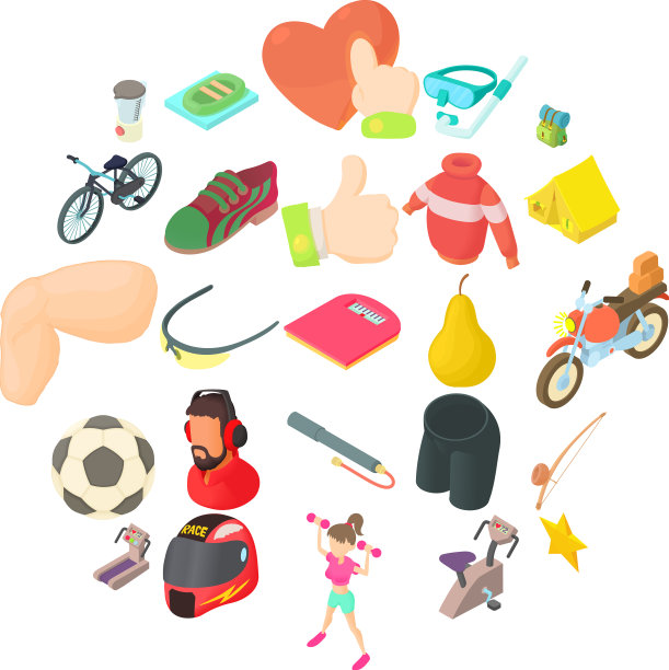 耐力图标设置卡通风格图片下载