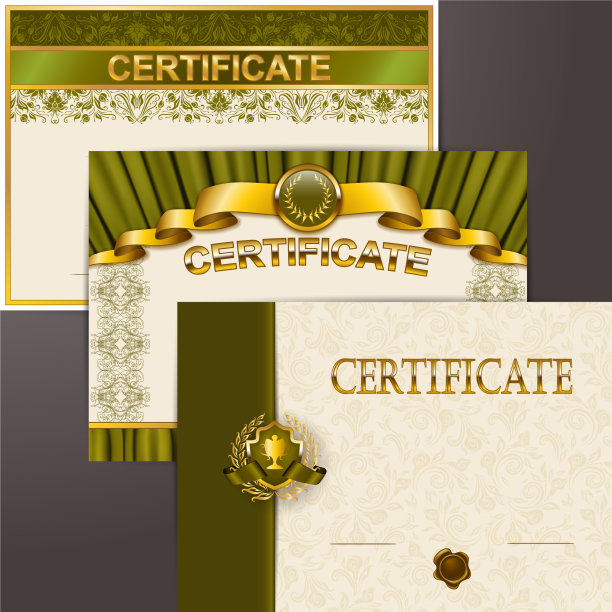 一套优雅的文凭花边装饰模板图片下载
