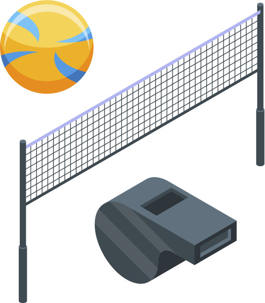 排球图标设置等距风格图片下载