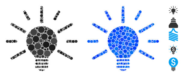 灯泡马赛克图标圆点图片下载