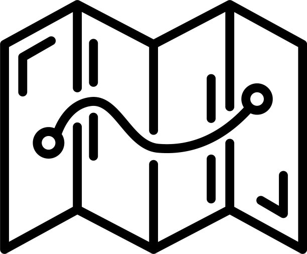 露营路线图图标轮廓风格图片下载