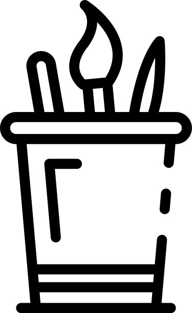 铅笔钢笔玻璃图标轮廓风格图片下载