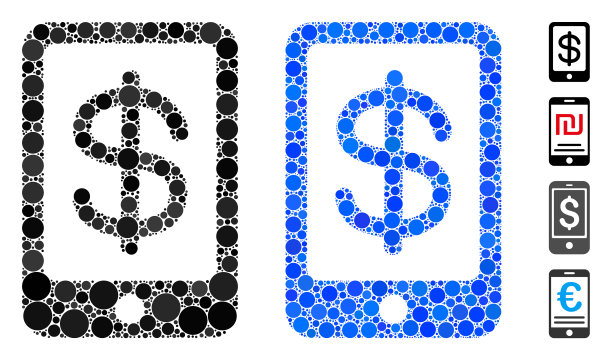 移动支付马赛克图标圈图片下载