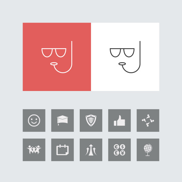 创意游泳眼镜线图标与奖金图标。图片下载