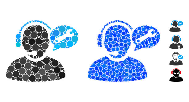 运营商服务信息马赛克图标球图片下载