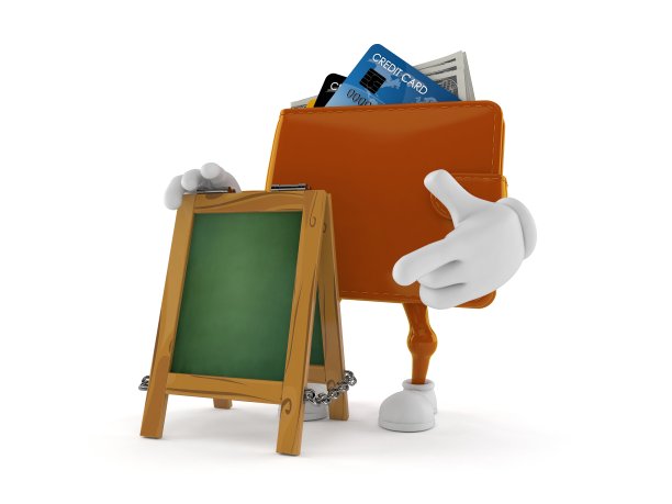 钱包字符与粉笔招牌图片下载