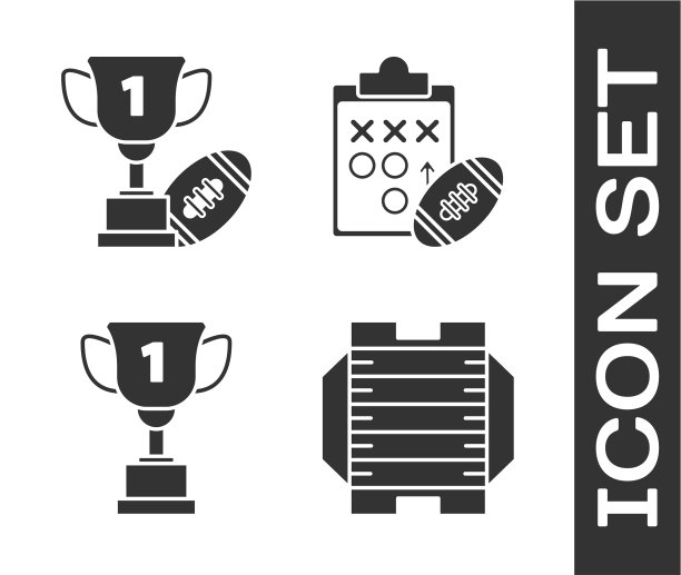 设置美式橄榄球奖杯和图片下载