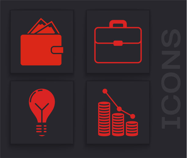 设置饼图信息图和硬币钱包图片下载