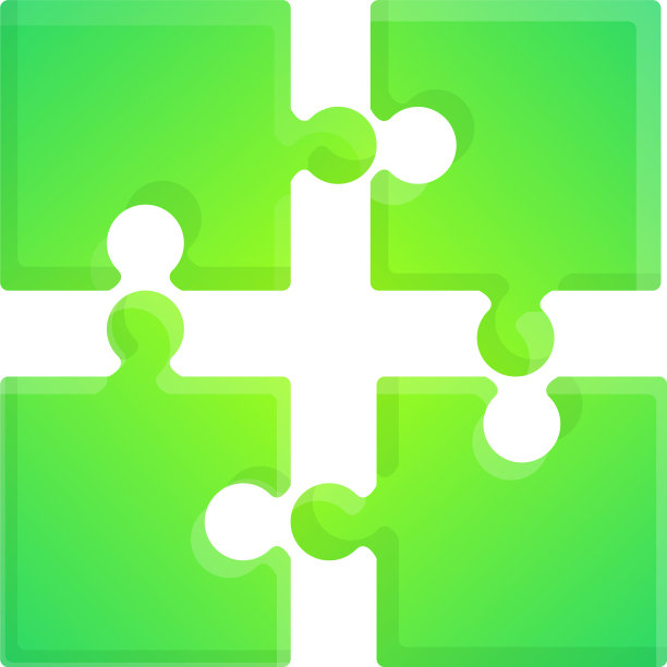 绿色拼图图标卡通风格图片下载
