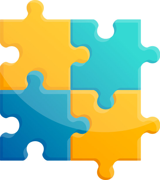 彩色拼图图标卡通风格图片下载