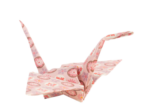 粉色纸折纸的阴影。图片下载
