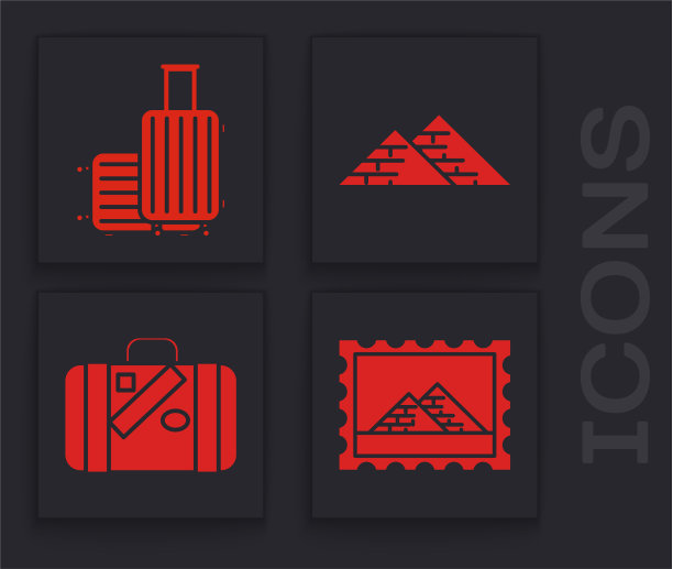 集邮票和埃及金字塔箱为一体图片下载