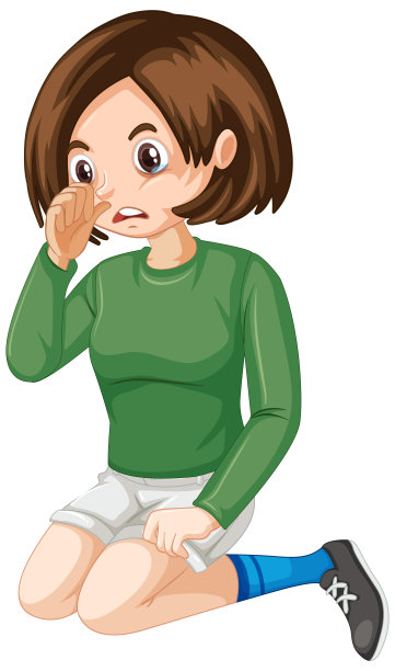 十几岁的女孩在白色的背景下看起来又瘦又病图片下载