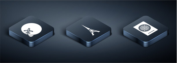 设置带有飞行飞机护照的等距地球仪图片下载