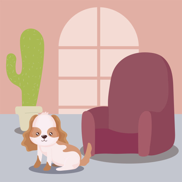 客厅里可爱的狗图片下载