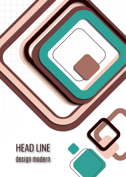 几何色彩的圆形正方形。现代抽象背景的企业设计。向量图片下载