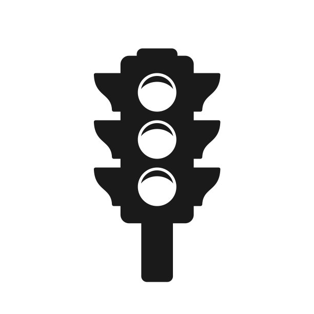 红绿灯图标在时尚的平面风格图片下载