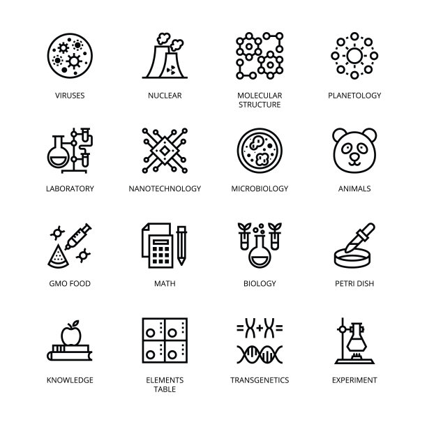 生物化学和遗传学概述图标图片下载