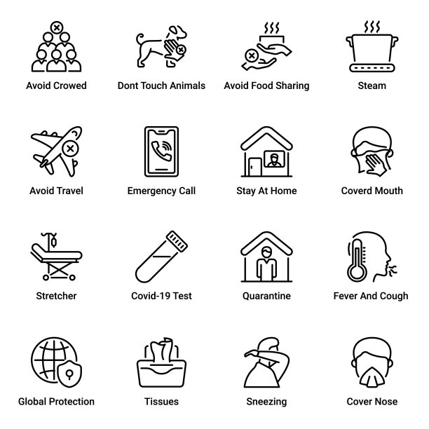 冠状病毒轮廓图标图片下载