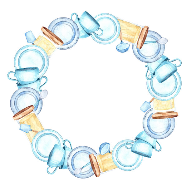 餐具水彩图片下载