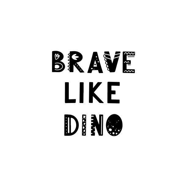 斯堪的纳维亚风格的恐龙字母。矢量图图片下载