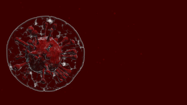 冠状病毒(COVID-19)在空气中与其他颗粒漂浮。背景病毒细胞3D渲染。与复制空间图片下载