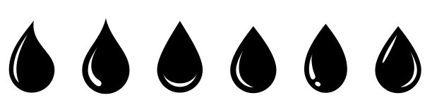 水滴的形状。水滴集。水或油滴。平面风格孤立在白色背景-库存向量。图片下载