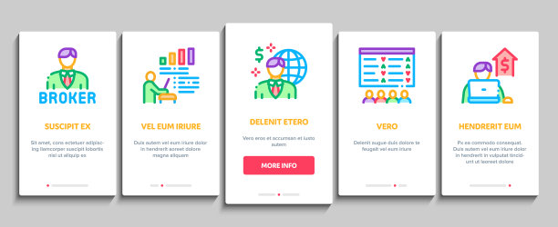 经纪人建议业务上线元素图标集向量图片下载