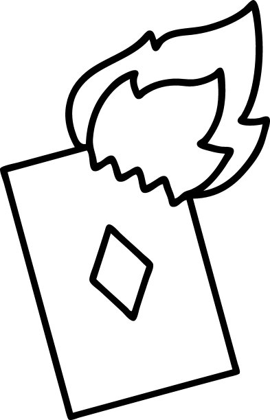 火红卡片上的黑线纹身图片下载