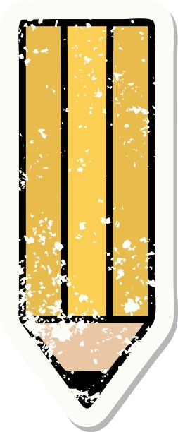 传统心疼贴纸纹身的铅笔图片下载