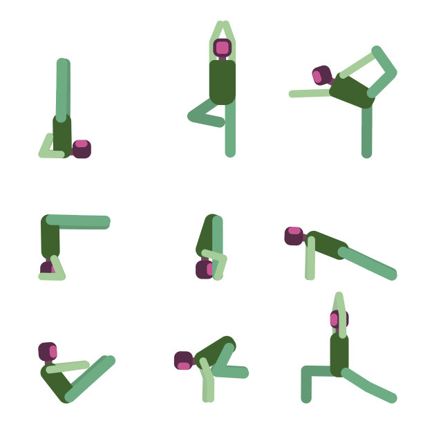 瑜伽姿势图标集合体式图片下载