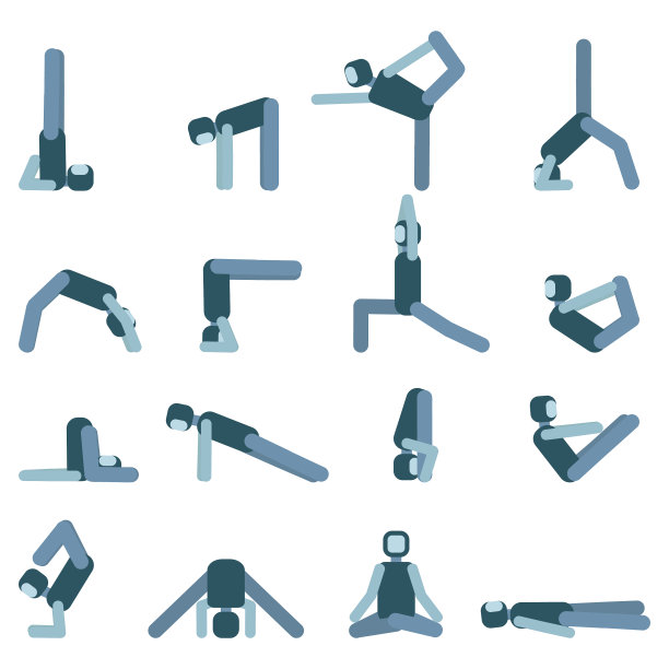 瑜伽姿势图标集合体式图片下载