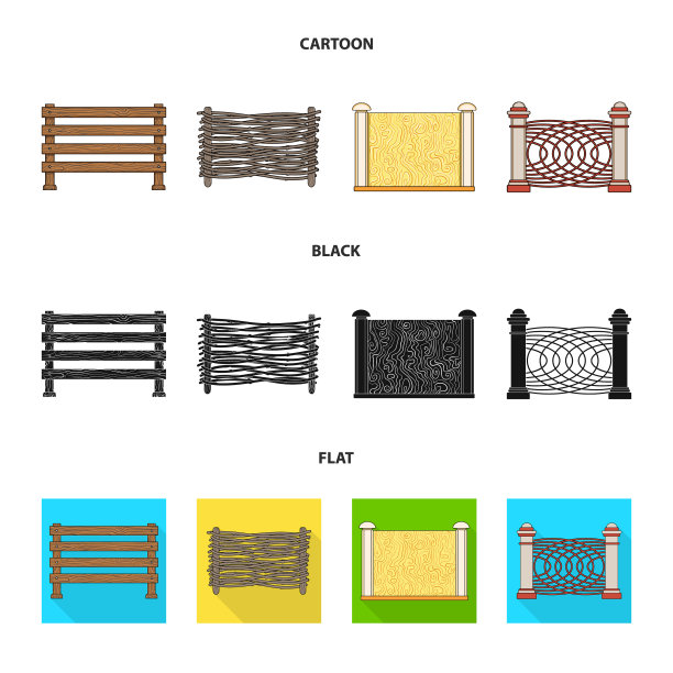 隔离物大门和栅栏标志的设置图片下载