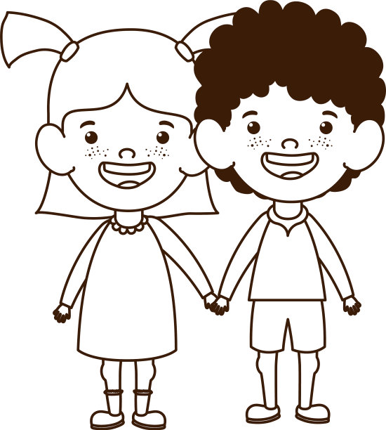 剪影夫妇昂首微笑图片下载