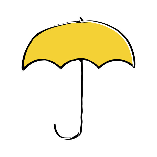 伞手绘轮廓涂鸦图标图片下载