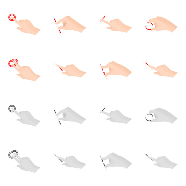 触摸屏和手势符号图片下载