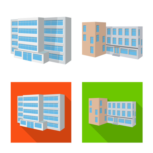 设计立面和房屋图标集图片下载