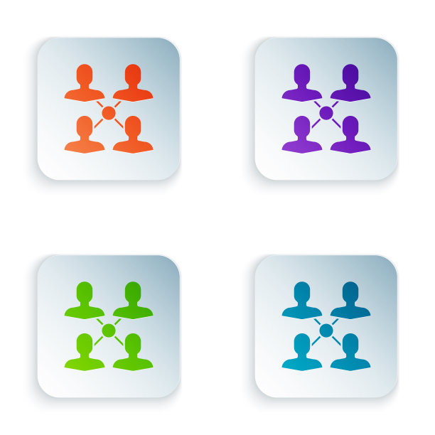 颜色项目团队基地图标隔离在白色图片下载