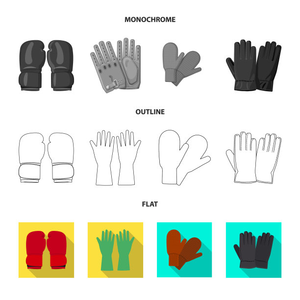隔离物体手套和冬季标志集图片下载