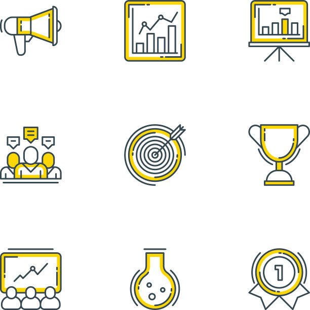 设置9个业务图标的直线图片下载