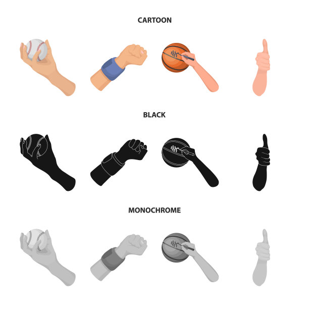 孤立对象动画和拇指图标集图片下载