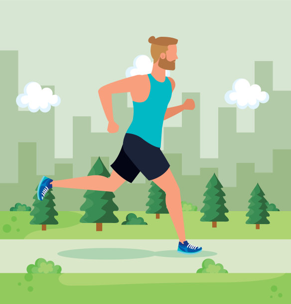 男人跑步的生活方式体育活动图片下载