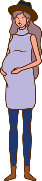 美丽的女人怀孕站在白色图片下载