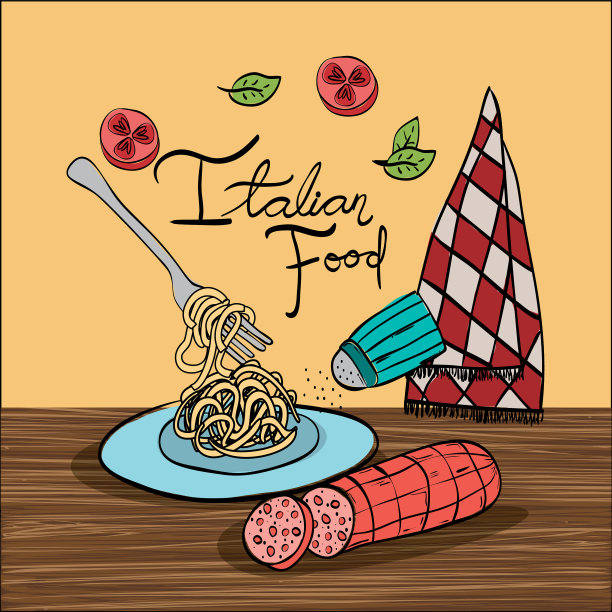 美味的意大利菜菜单图片下载