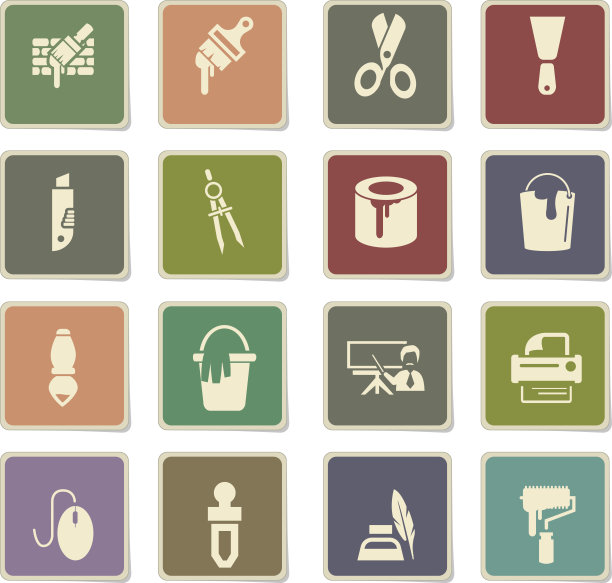 美术工具图标集图片下载