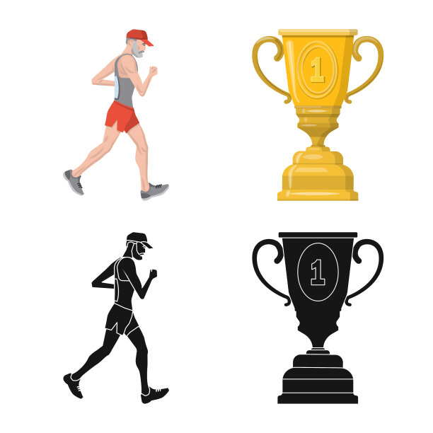 运动和获胜者标志集图片下载